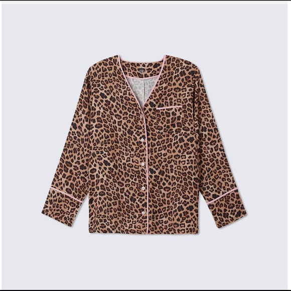 NWOT Womens plus size 2XL Summersalt pink and leopard silky pajama set - Picture 2 of 9